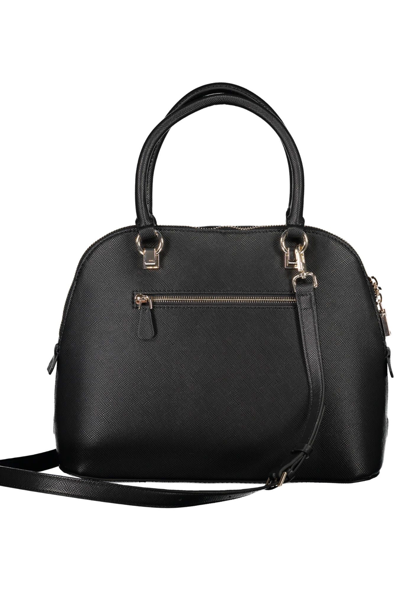 Chic Black Guess Handbag with Contrasting Details