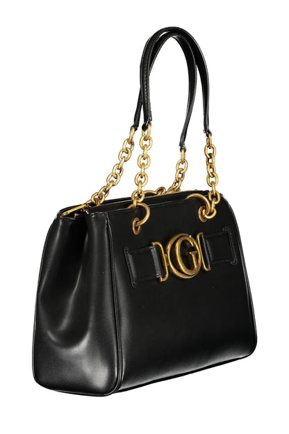 Chic Black Contrasting Detail Dual-Handle Bag