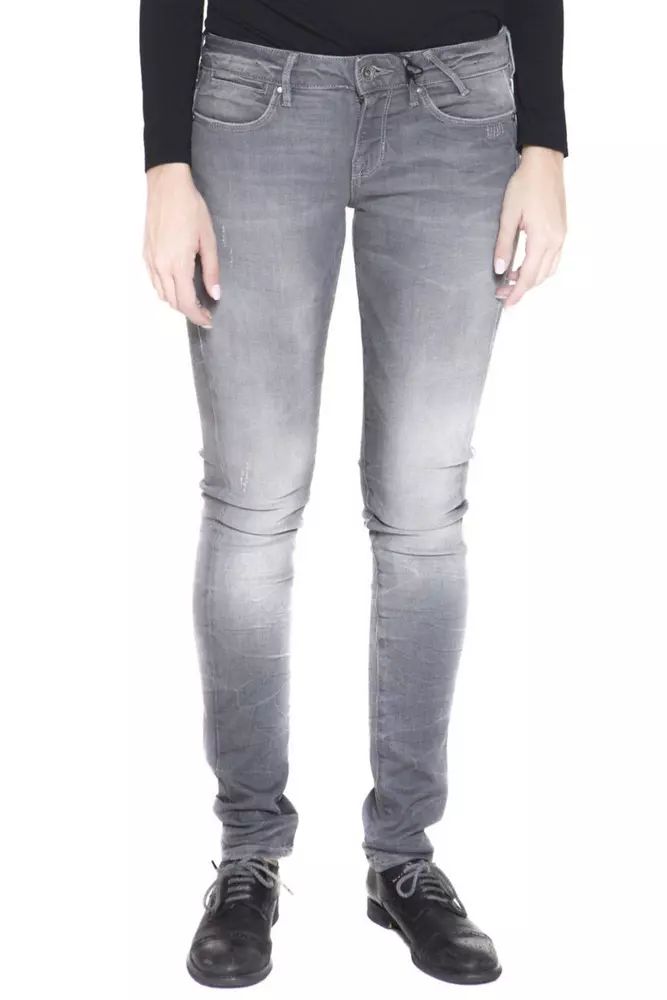 Chic Narrow-Leg Faded Gray Jeans