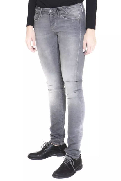 Chic Narrow-Leg Faded Gray Jeans