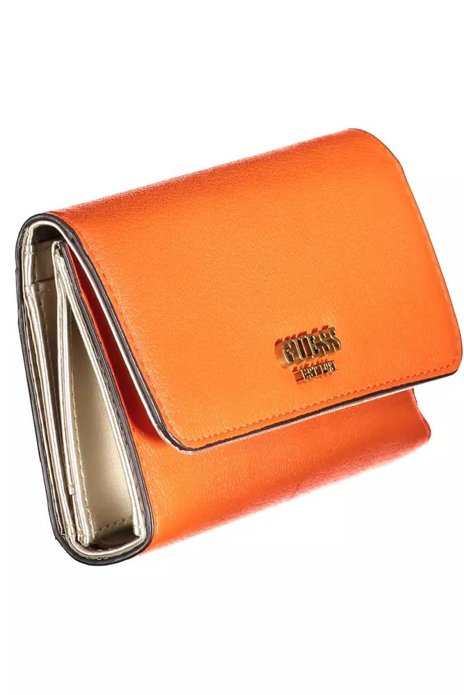 Chic Orange Wallet with Contrasting Details