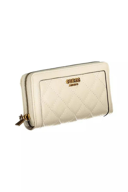 Chic Beige Polyethylene Wallet with Contrasting Details
