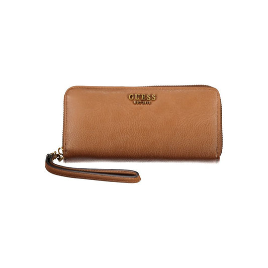 Elegant Brown Zip Wallet with Multiple Compartments