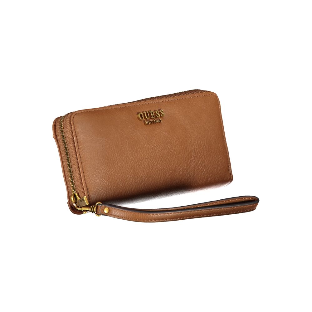 Elegant Brown Zip Wallet with Multiple Compartments