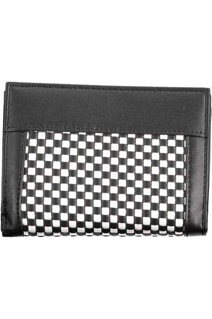 Sleek Black Polyethylene Wallet with Contrasting Details