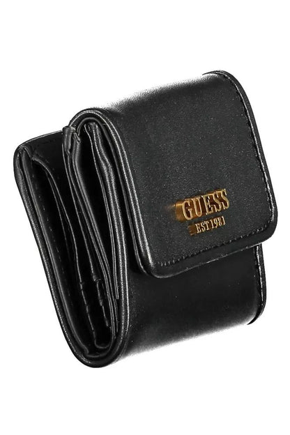 Sleek Black Polyethylene Dual-Compartment Wallet