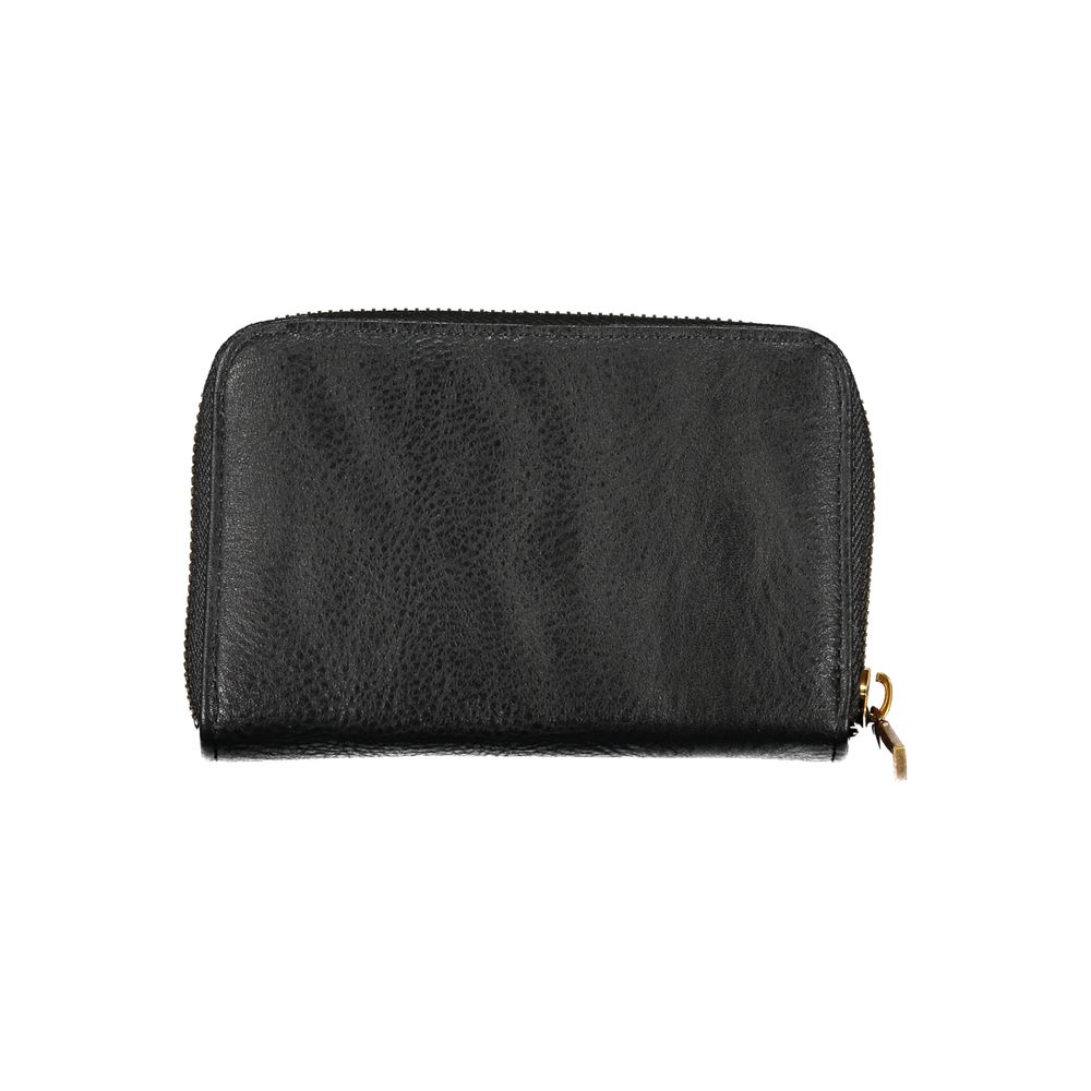 Elegant Black Zip Wallet with Multiple Compartments
