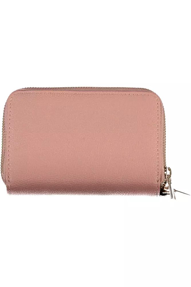 Chic Pink Double Wallet with Contrasting Accents