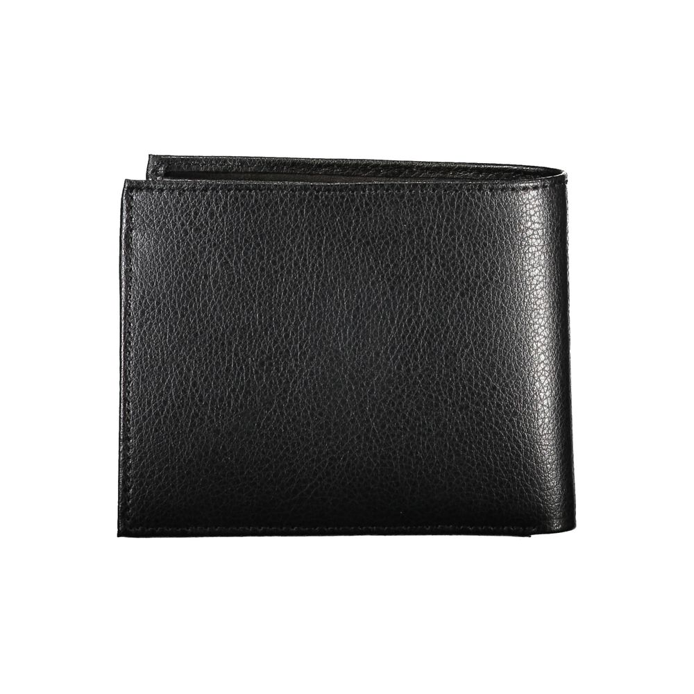 Chic Black Leather Dual-Compartment Wallet