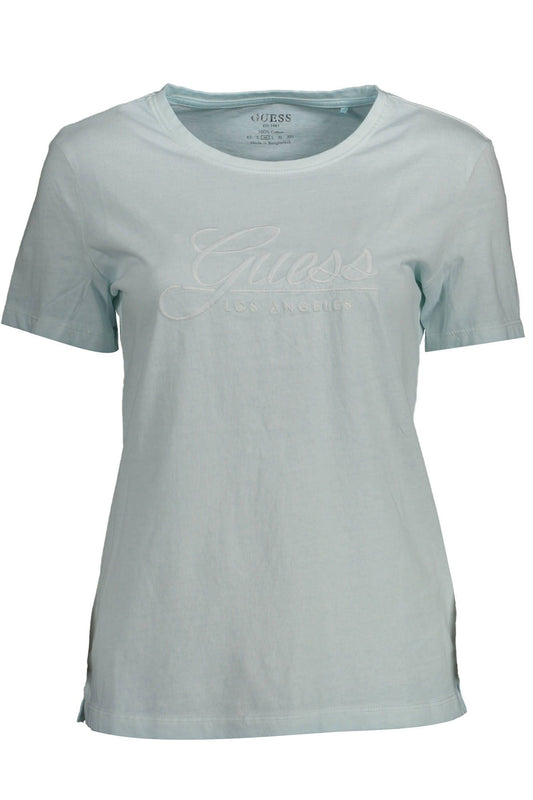 Chic Light Blue Embroidered Tee