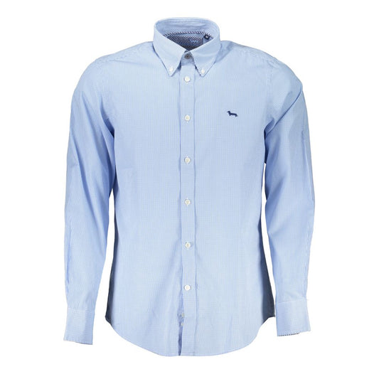 Elegant Light Blue Long Sleeve Cotton Shirt