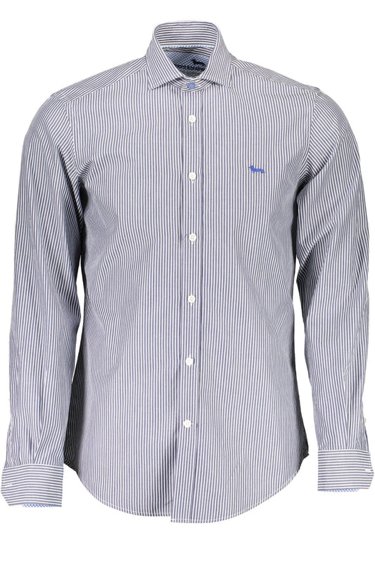 Sleek Blue Organic Cotton Shirt with Logo