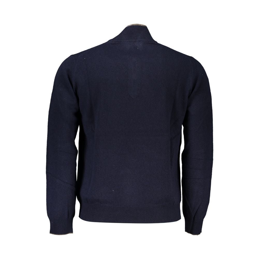 Elegant Contrast Detail Half Zip Sweater