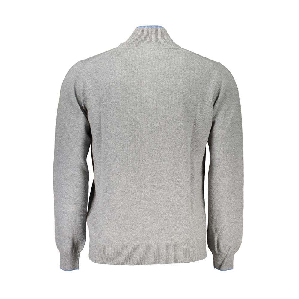 Elegant Half-Zip Sweater with Contrast Details
