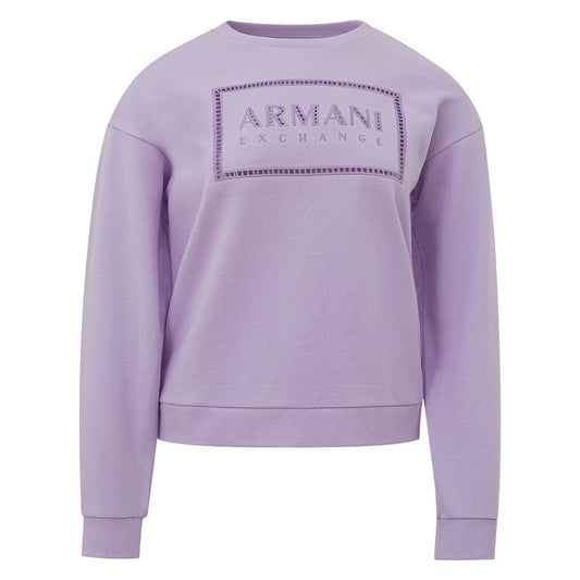 Elegant Purple Cotton Knit Sweater