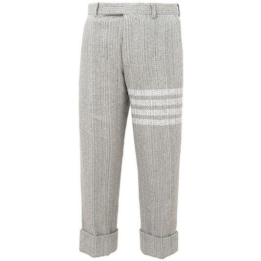 Elegant Gray Knit Trousers