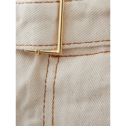 Beige Cotton Chic Trousers