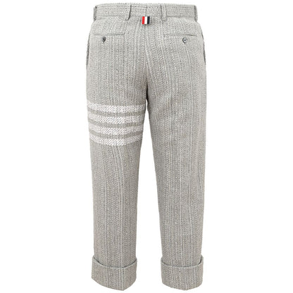 Elegant Gray Knit Trousers