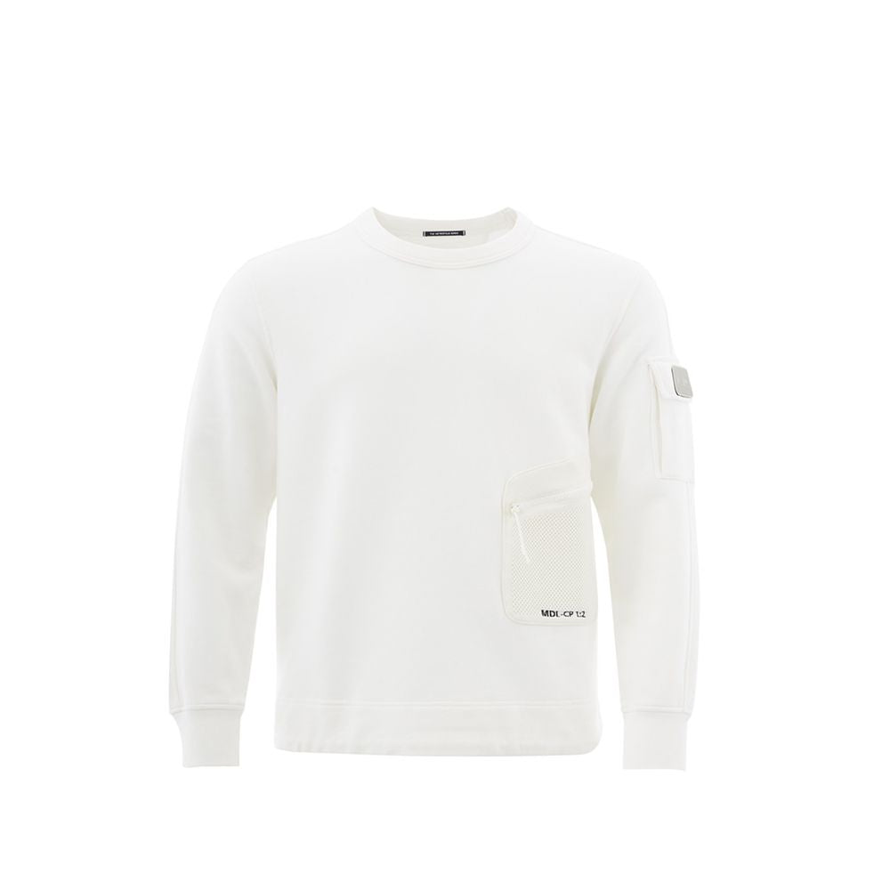 Elevated White Cotton Sweater for Men