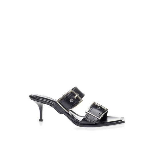 Elevate Your Steps in Timeless Black Leather Sandals
