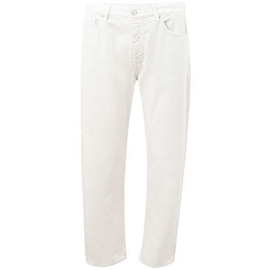 Elegant White Cotton Trousers for Men