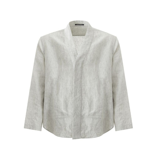 Elegant Gray Linen Men's Designer Jacket