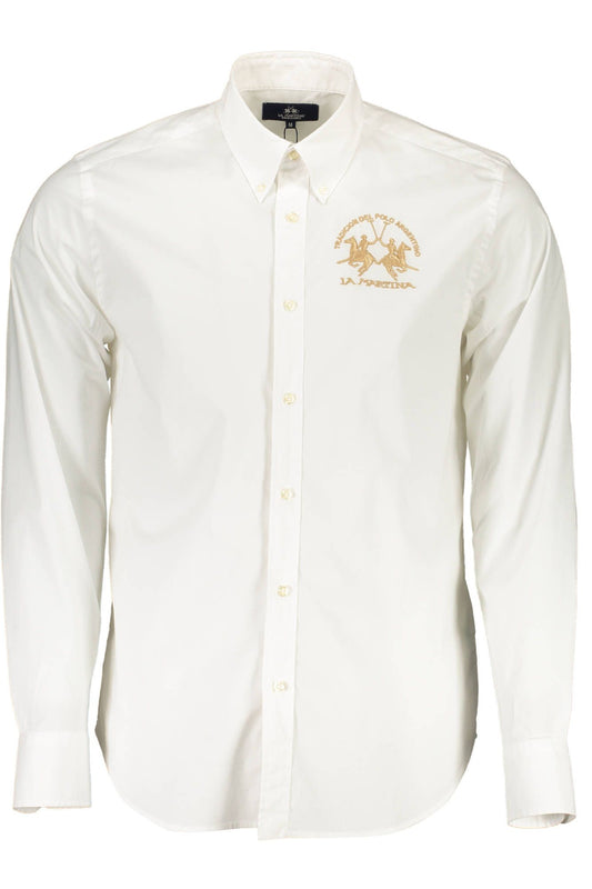 Elegant White Long-Sleeved Shirt for Men