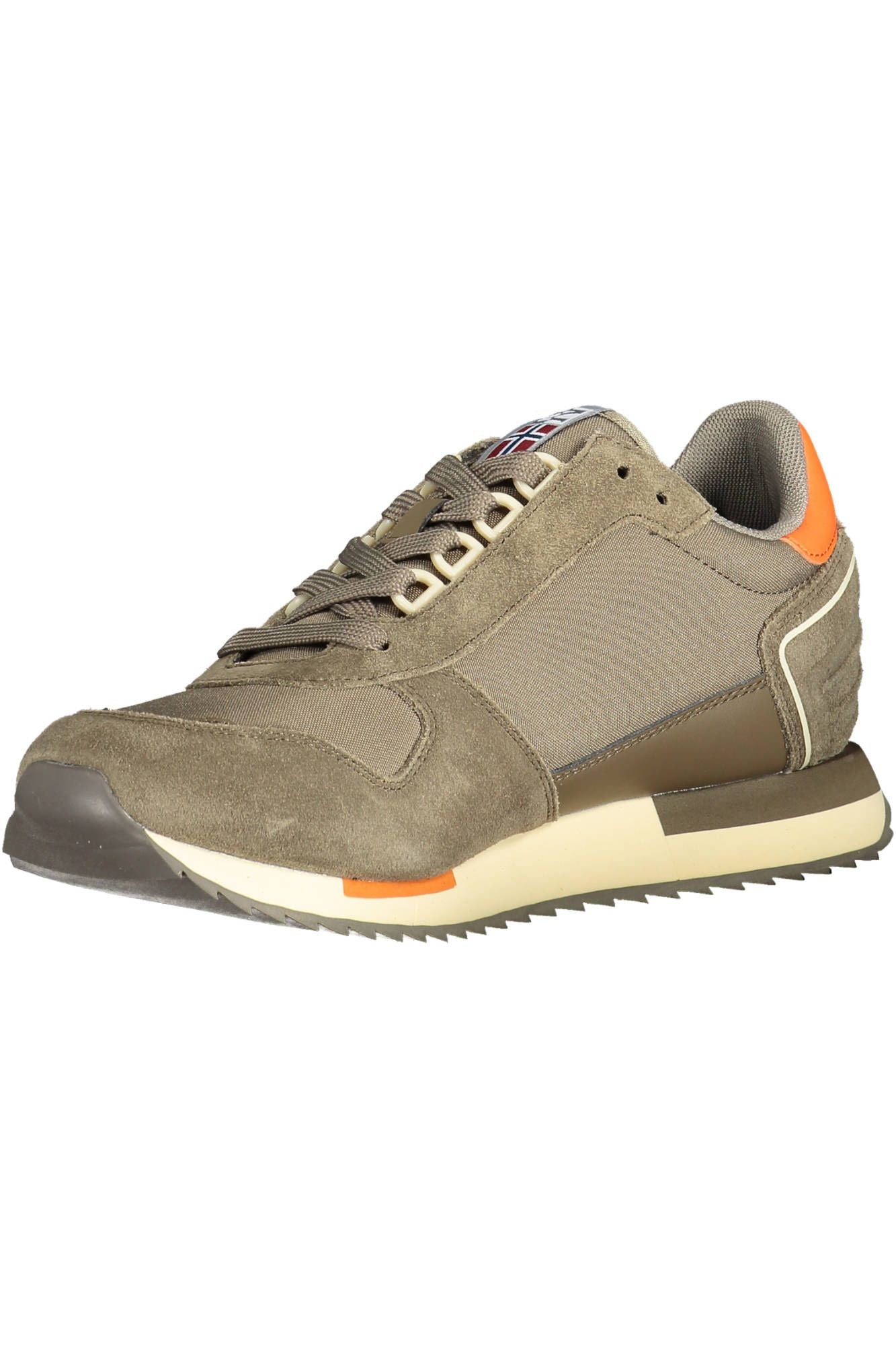 Contrast Lace-Up Sporty Sneakers in Brown
