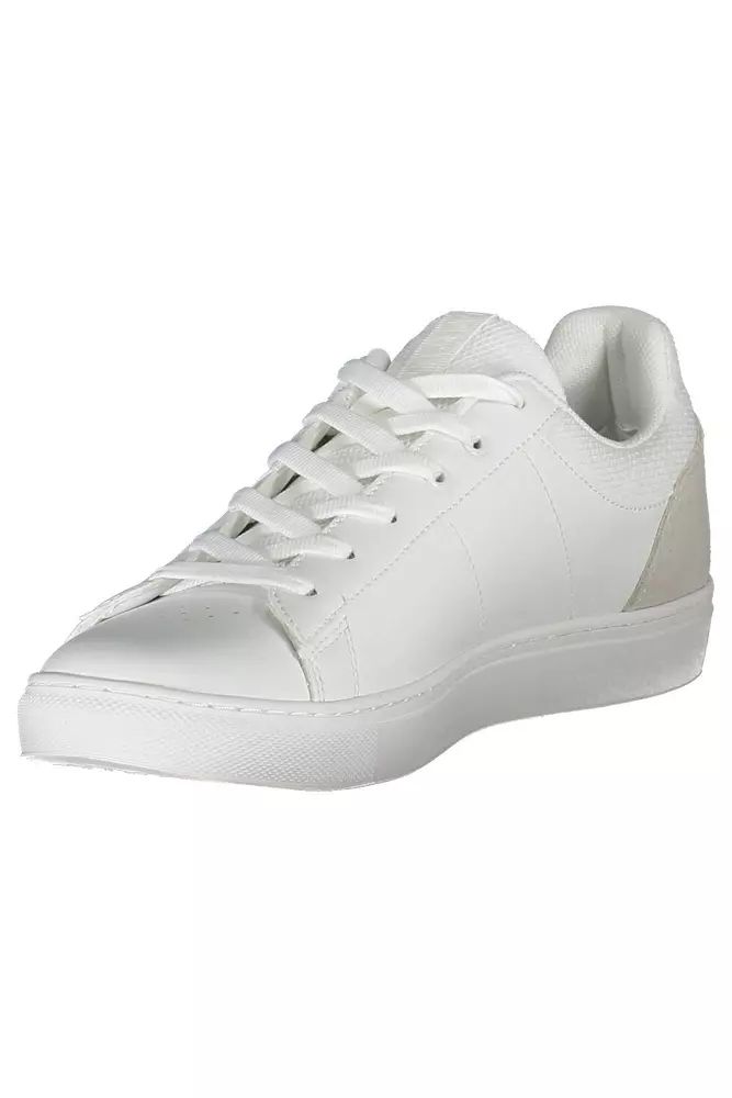 Elegant White Lace-Up Sports Sneakers