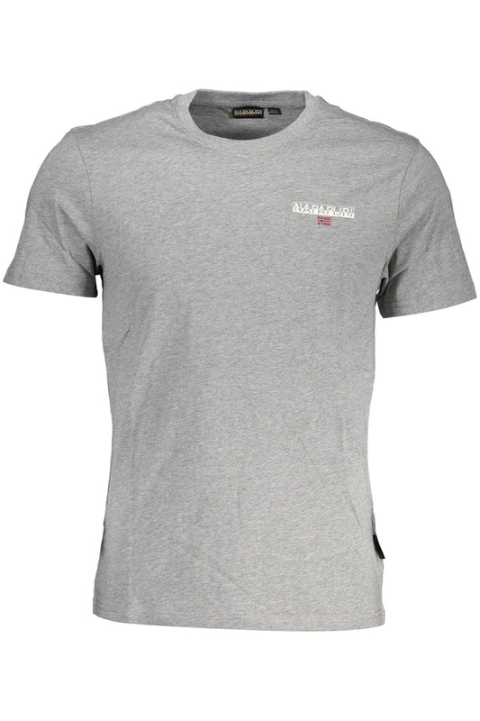 Classic Gray Cotton Tee with Signature Print