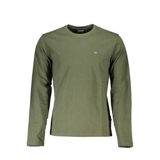 Crew Neck Embroidered Green Tee