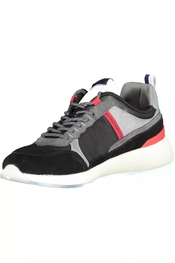 Sleek Black Sporty Sneakers with Contrasting Details