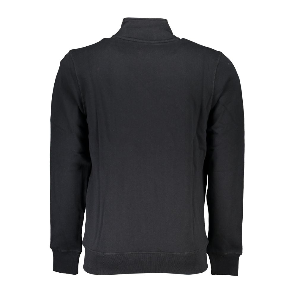 Chic Black Zippered Long Sleeve Sweatshirt