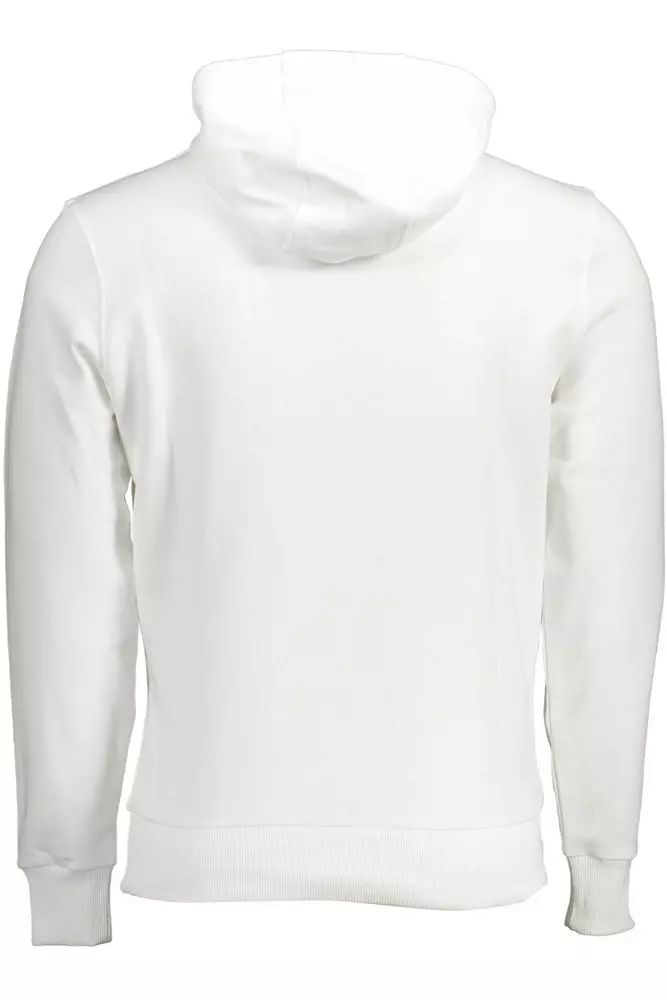 Chic White Hooded Cotton Sweatshirt
