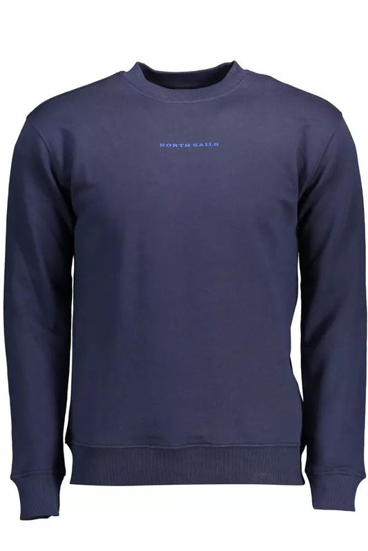 Blue Cotton Crew Neck Sweater