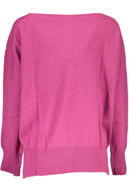 Eco-Chic Purple Wool Blend V-Neck Sweater