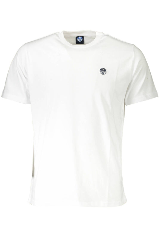 Chic White Cotton Tee with Logo Accent