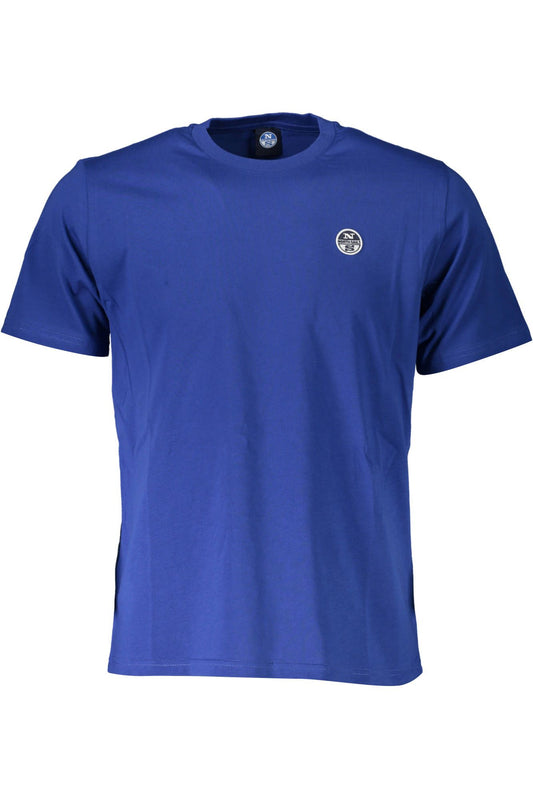 Chic Blue Cotton Tee with Iconic Logo