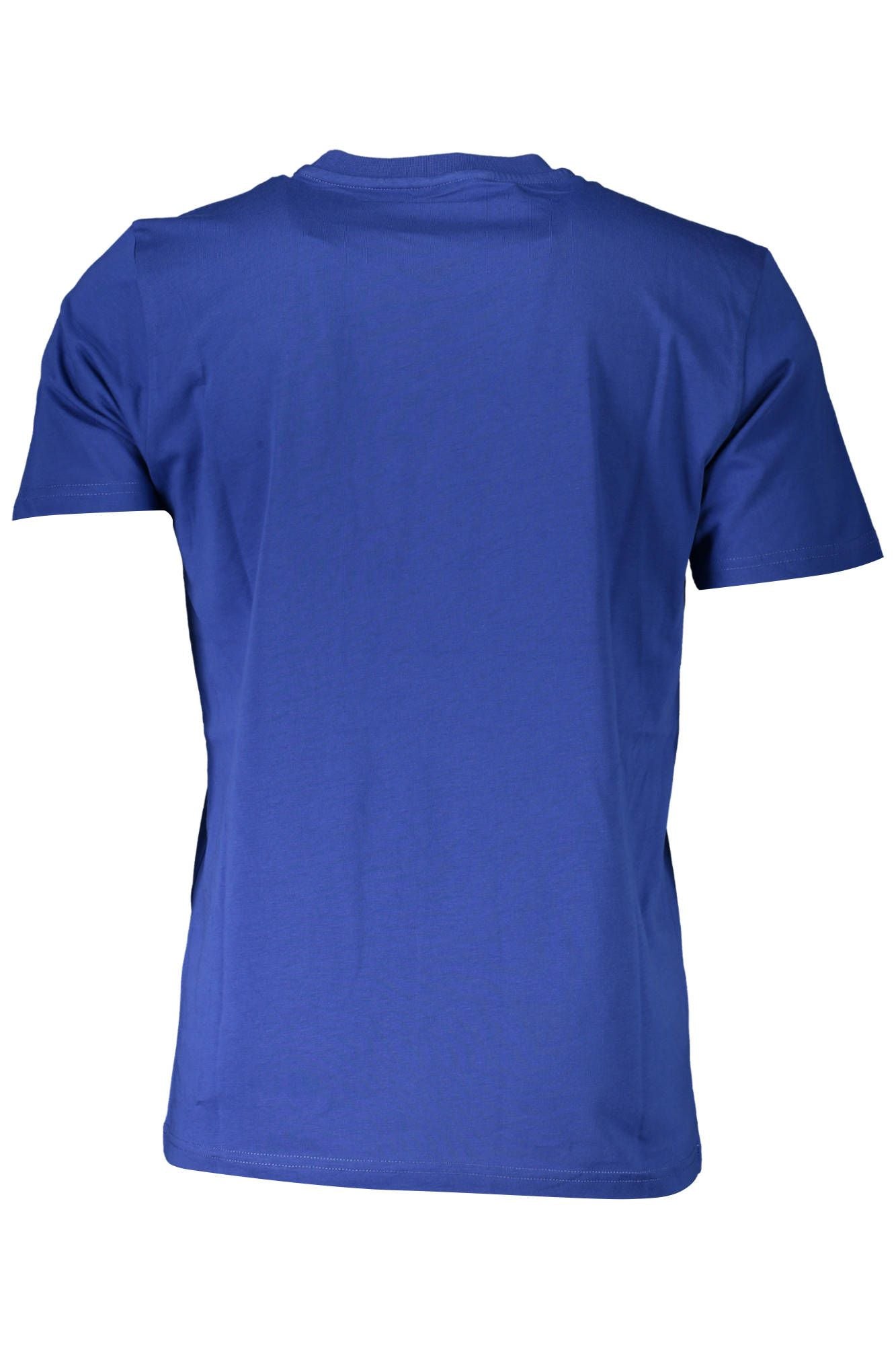 Chic Blue Cotton Tee with Signature Print