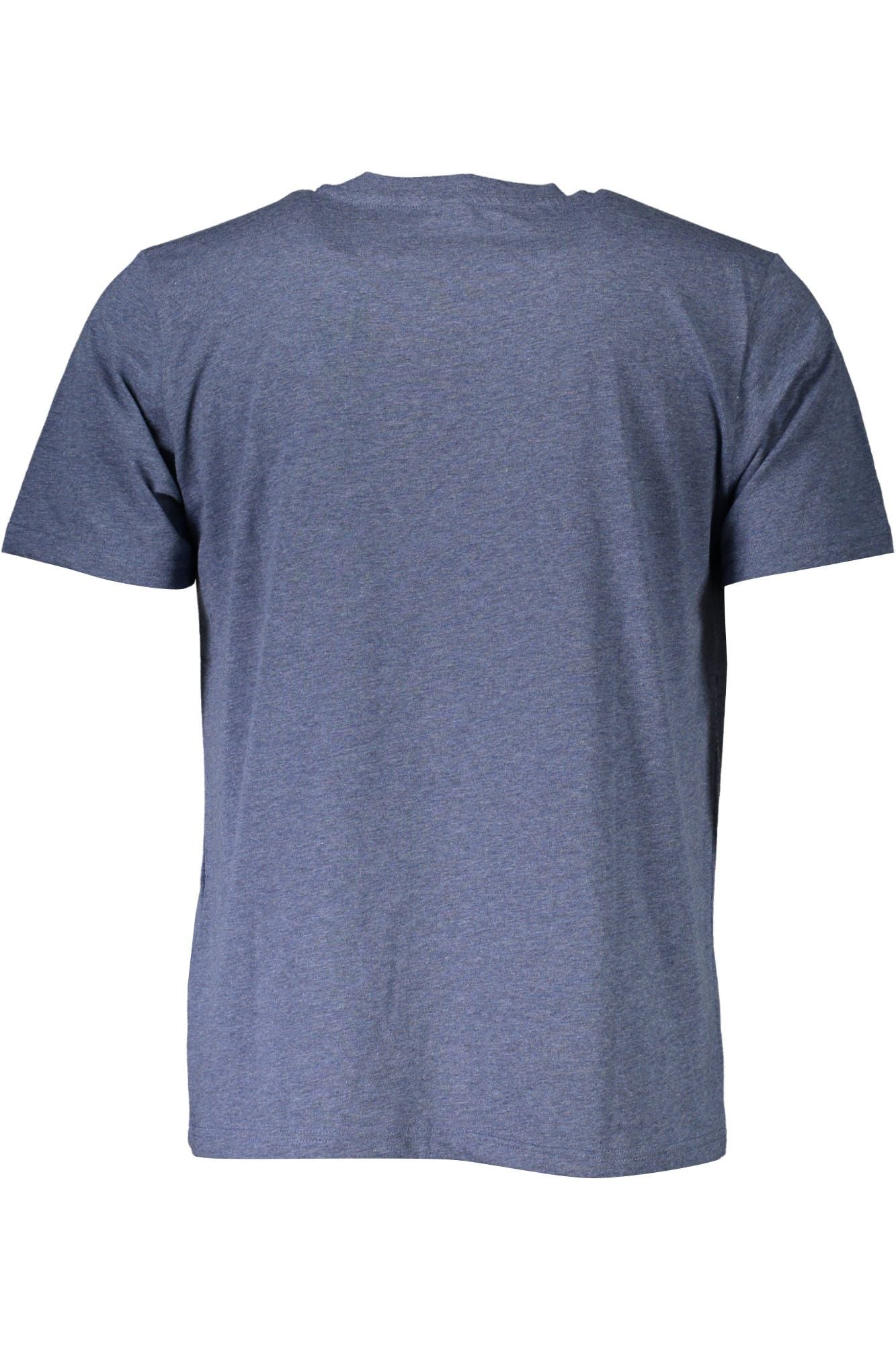 Classic Blue Cotton Tee with Logo Detail