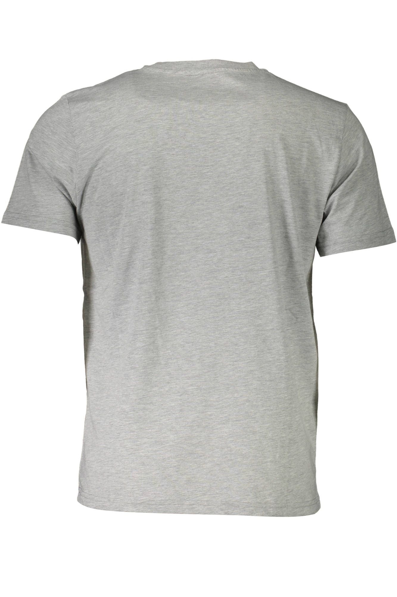 Sleek Gray Cotton T-Shirt with Iconic Print