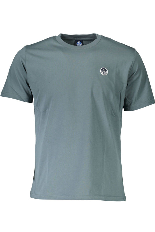 Chic Green Round Neck Tee with Logo Detail