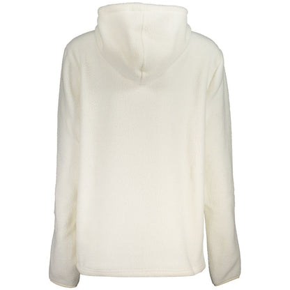Chic White Half-Zip Hooded Sweatshirt