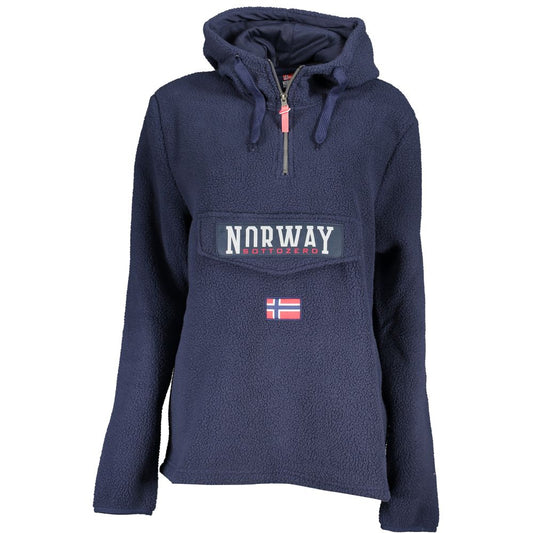 Chic Blue Hooded Sweatshirt with Unique Pocket