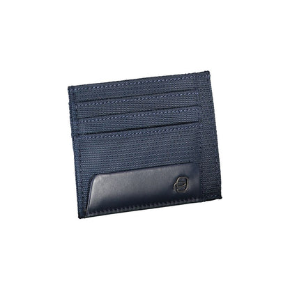 Elegant Blue Card Holder with Contrast Details
