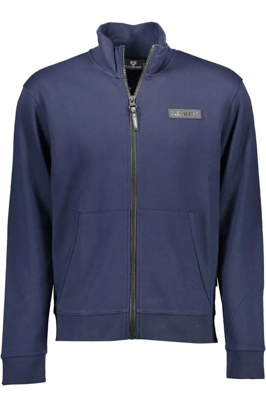 Sleek Blue Long-Sleeved Athletic Sweatshirt