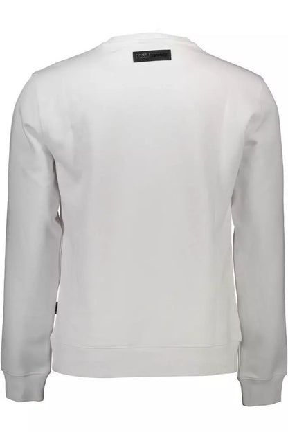 Sleek White Graphic Sweatshirt for Men