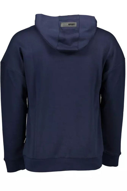 Blue Contrast Detail Hooded Sweatshirt