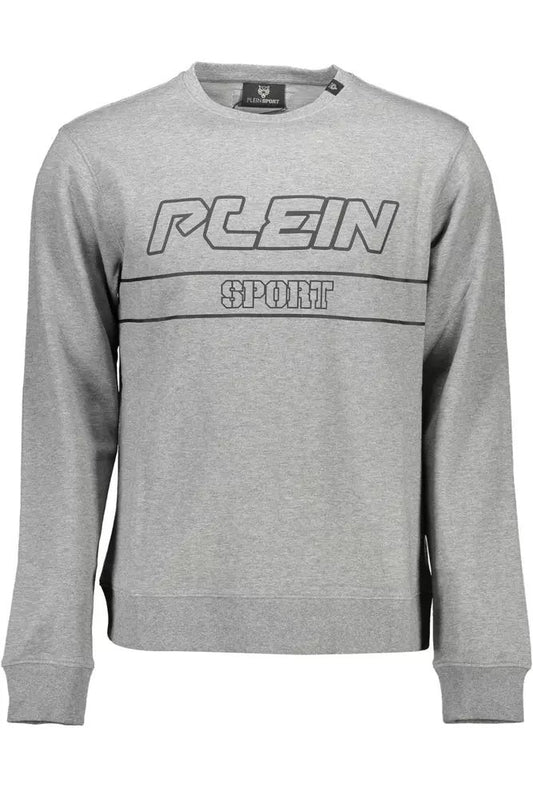 Sleek Gray Long-Sleeve Sweatshirt with Logo