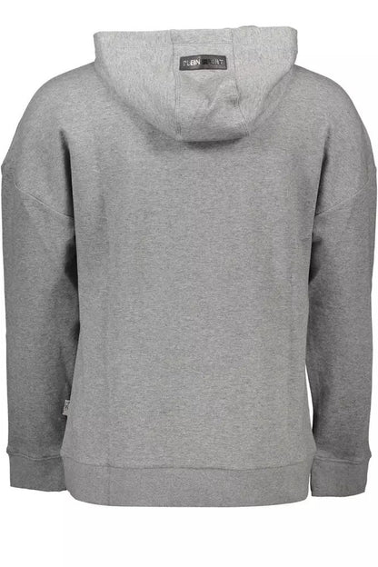 Chic Gray Long-Sleeved Hooded Sweatshirt
